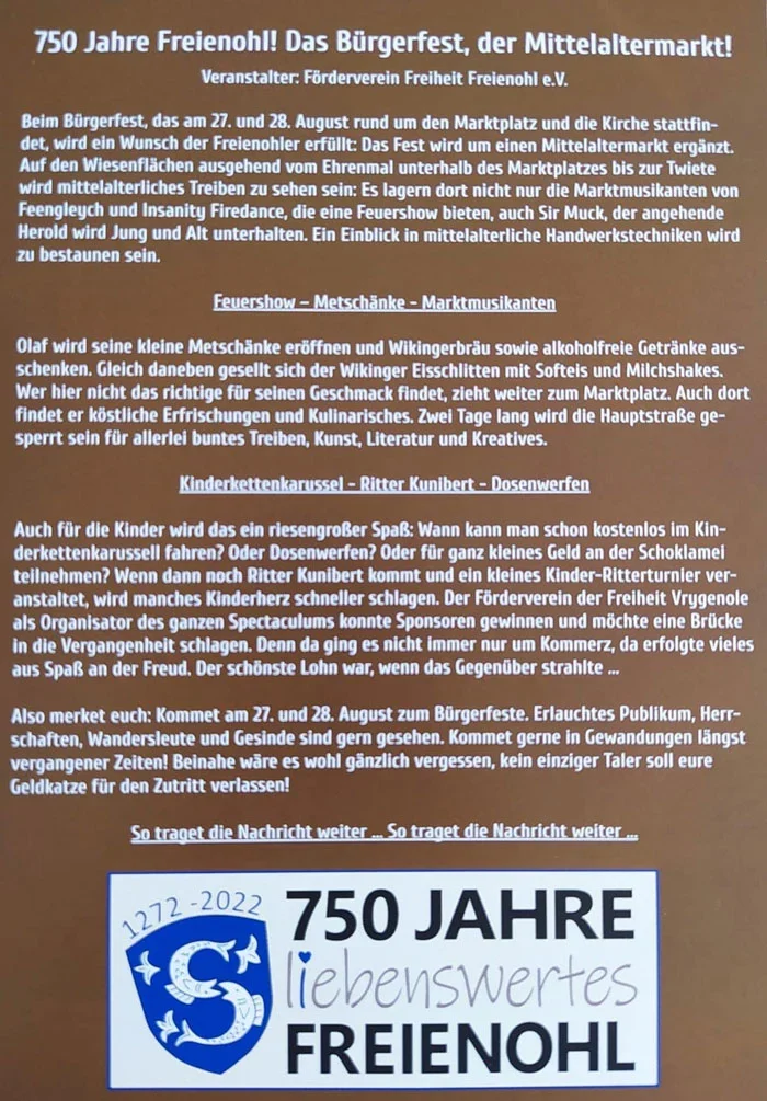 Programm zum Bürgerfest
