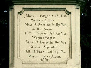 Tafel am Kriegerdenkmal