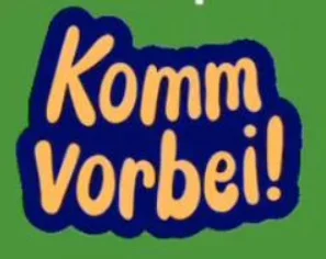 Schriftzug Komm vorbei