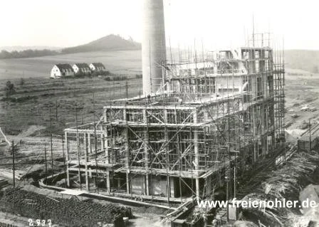 Aufnahme vom Bau der neuen Zellstoffwerks in Wildshausen vom 02.08.1937