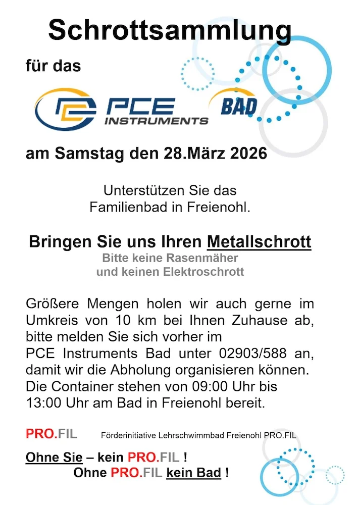 Plakat Schrottsammlung fürs Bad