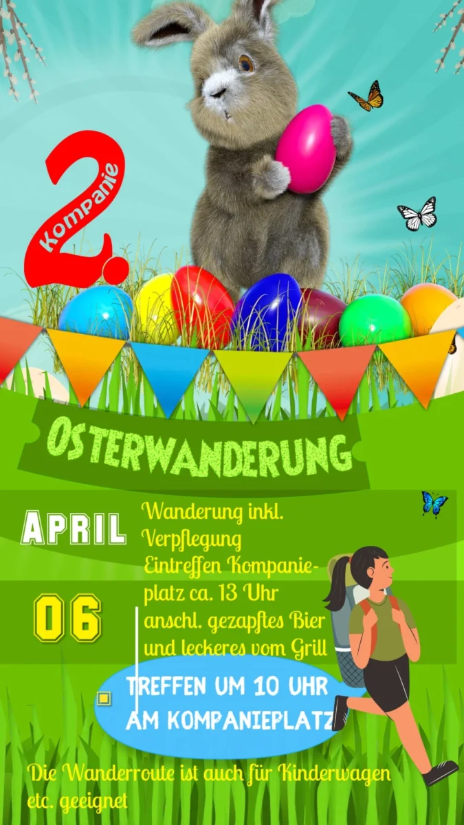 Plakat Osterwanderung der 2.Kompanie