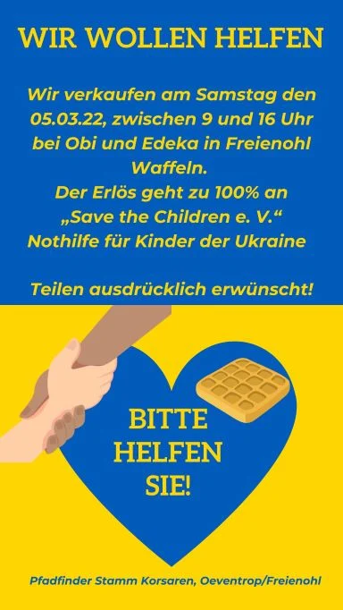 Pfadfinder backen Waffeln - Erlös für die Ukraine
