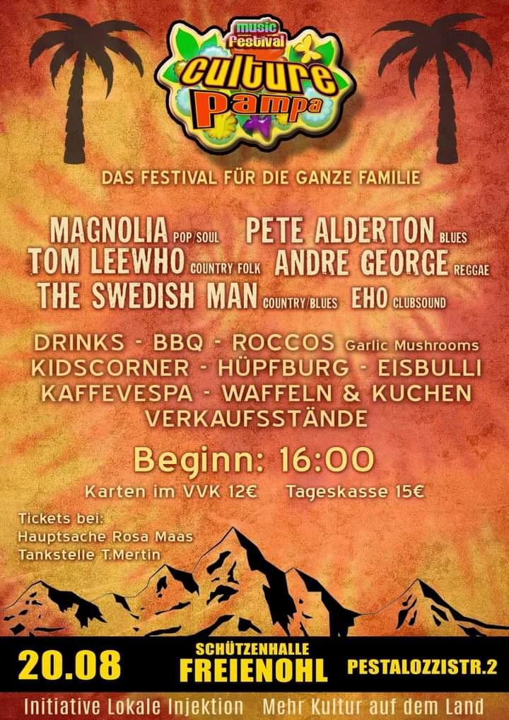 Culture Pampa Musikfestival - Am 20.08. in der Schützenhalle
