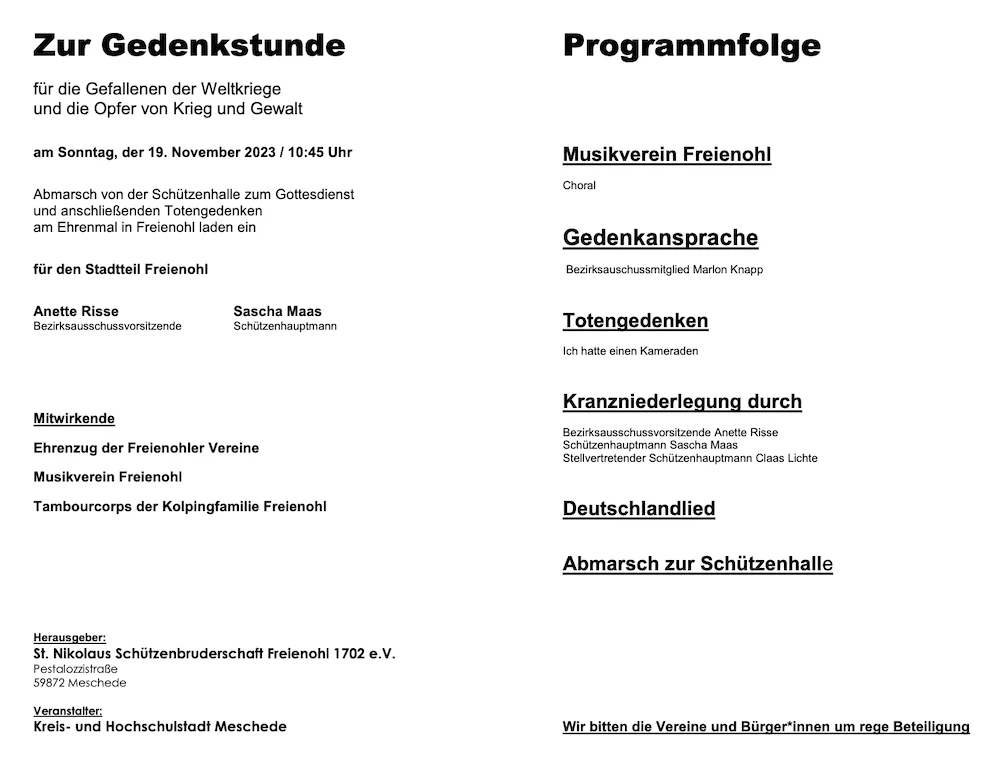 Volkstrauertag 2023