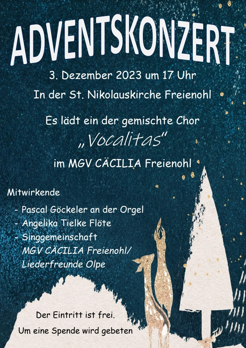 Adventskonzert des MGV Cäcilia 1895 Freienohl am 3.12.2023