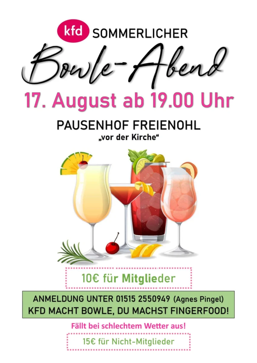 Sommerlicher Bowle-Abend mit der kfd.