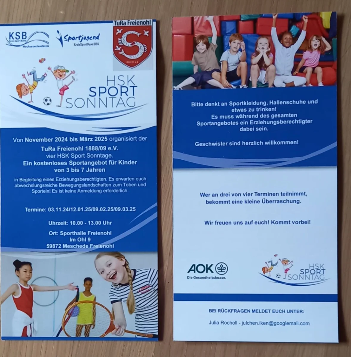 Sport-Sonntage für Kinder Flyer