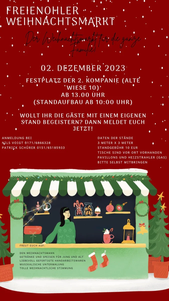 Freienohler Weihnachtsmarkt 2023 - jetzt Stände reservieren